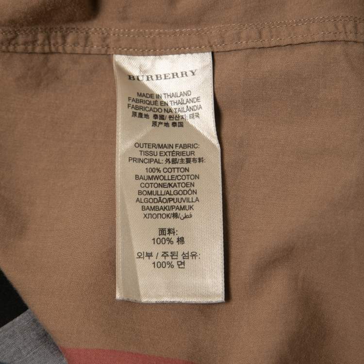 Pre Owned Burberry Brit Brown Nova Check Patterned Cotton Button Front Shirt S