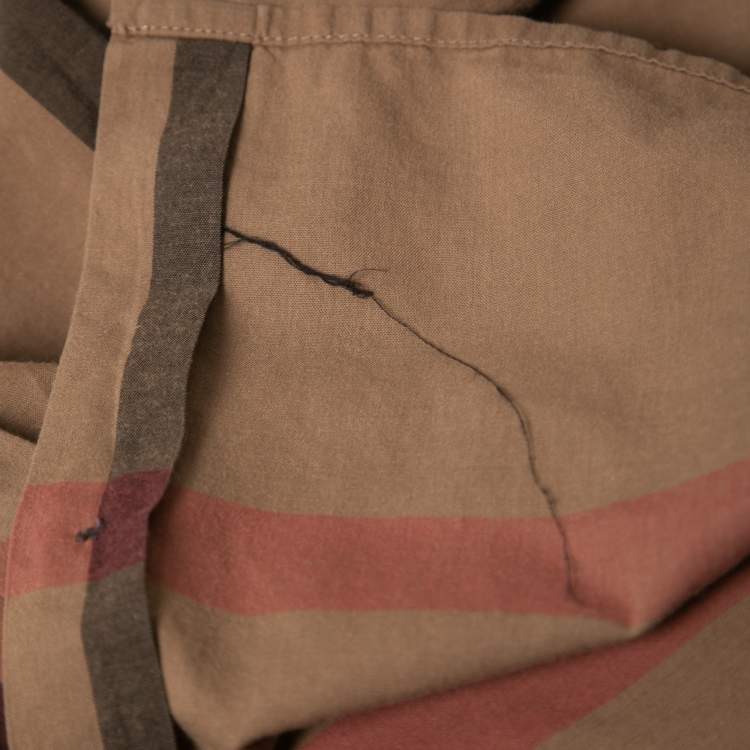 Pre Owned Burberry Brit Brown Nova Check Patterned Cotton Button Front Shirt S