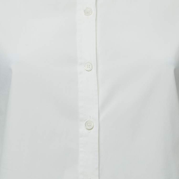 Pre Owned Burberry Brit White Cotton Button Front Long Sleeve Shirt M