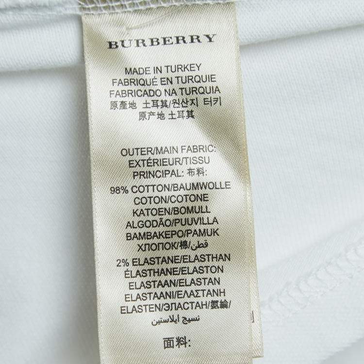 Pre Owned Burberry Brit White Cotton Pique Polo T-Shirt L