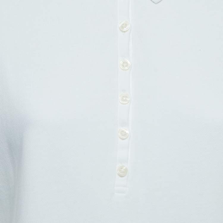Pre Owned Burberry Brit White Cotton Pique Polo T-Shirt L