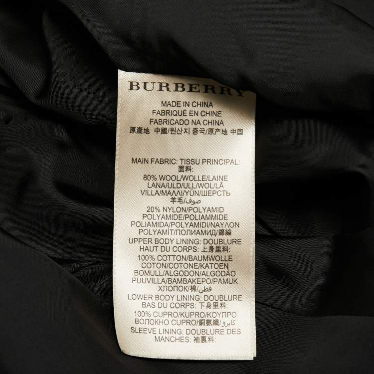 Pre Owned Burberry Brit Black Wool Oversized Coat M