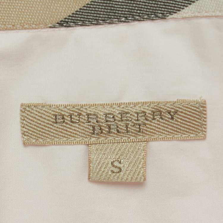 Pre Owned Burberry Brit Light Pink Cotton Button Front Shirt S