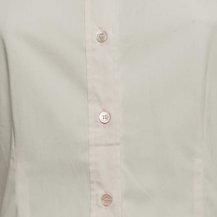 Pre Owned Burberry Brit Light Pink Cotton Button Front Shirt S