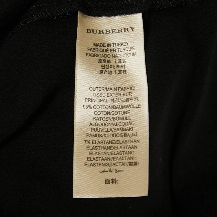 مملوكة مسبقًا Burberry Brit Black Cotton Half Sleeve T-Shirt M
