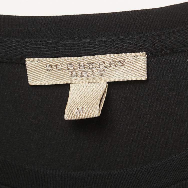 مملوكة مسبقًا Burberry Brit Black Cotton Half Sleeve T-Shirt M