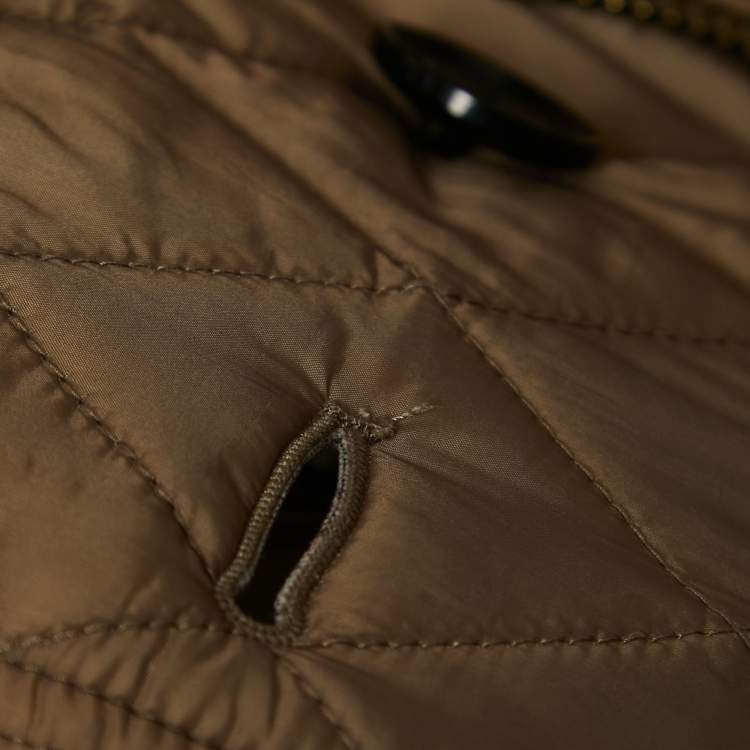 Pre Owned Burberry Brit Beige Nylon Double Breasted Coat XS