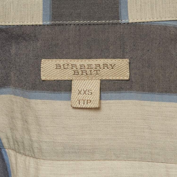 Pre Owned Burberry Brit Grey Checked Button Front Shirt XXS