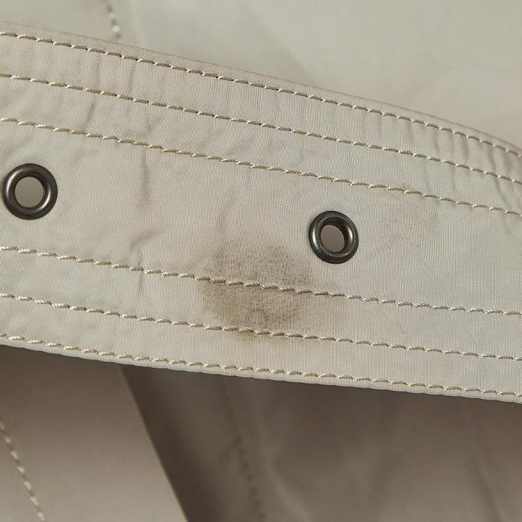 Pre Owned Burberry Brit Beige Synthetic Double Breasted Belted Trench Coat L