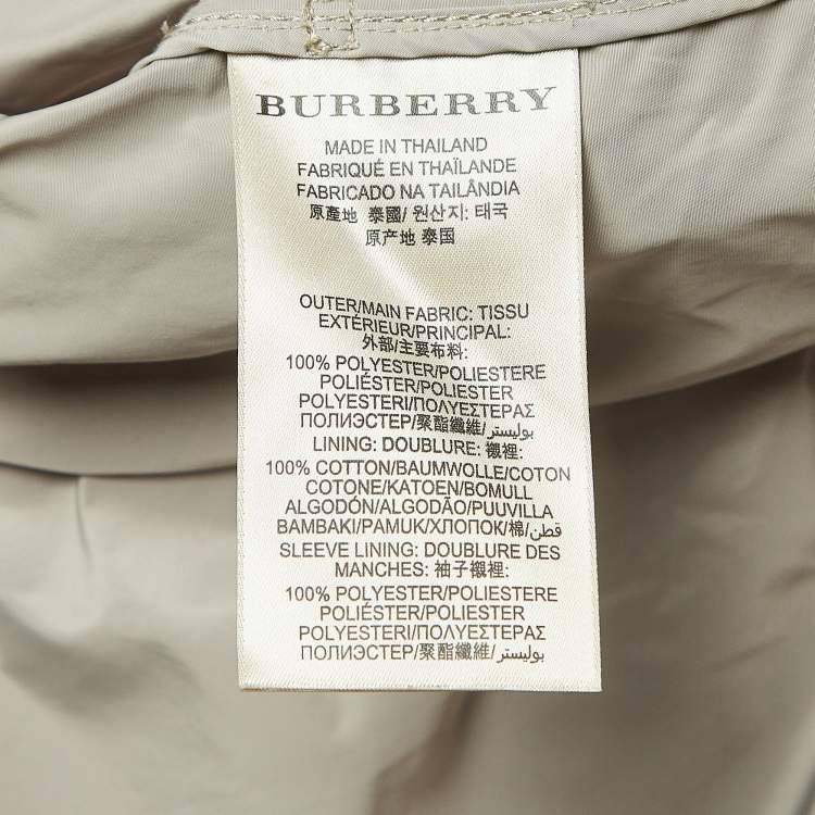 Pre Owned Burberry Brit Beige Synthetic Double Breasted Belted Trench Coat L
