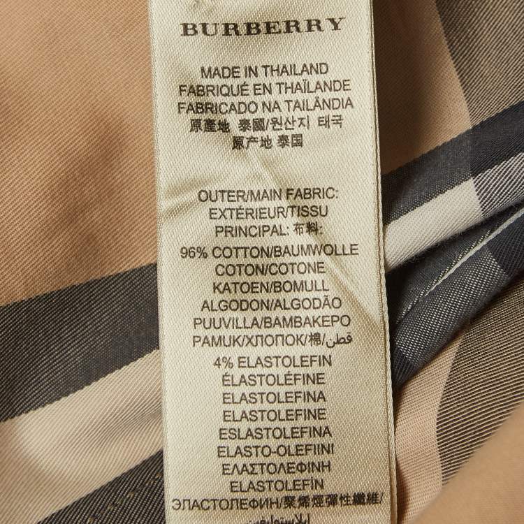 Pre Owned Burberry Brit Beige Checked Cotton Button Front Full Sleeve Shirt S