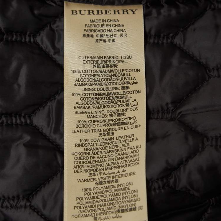Pre Owned Burberry Brit Navy Blue Double Breasted Trench Coat S