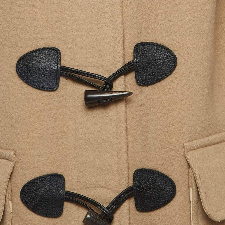 Pre Owned Burberry Brit Beige Wool Mid-Length Duffle Coat S