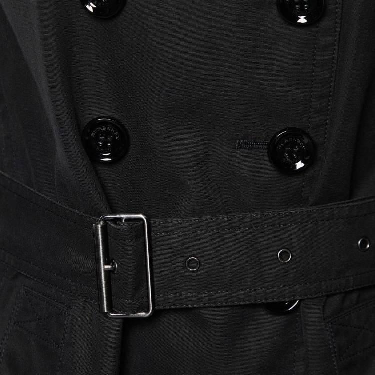 Pre Owned Burberry Brit Black Cotton Belted Trench Coat S