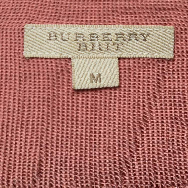 Pre Owned Burberry Brit Pink Checked Cotton Tunic M