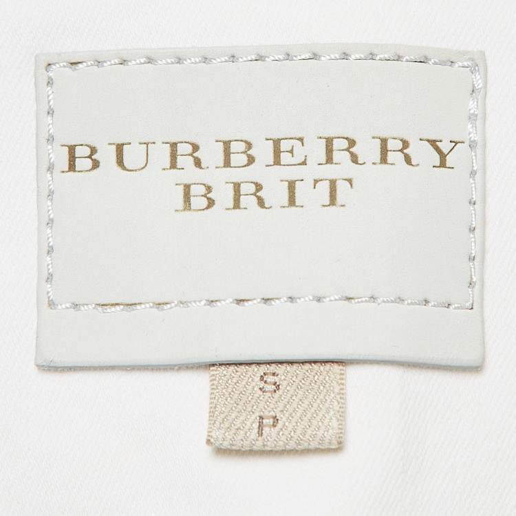 Pre Owned Burberry Brit White Denim Buttoned Jacket S