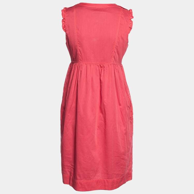 Pre Owned Burberry Brit Red Cotton Sleeveless Dress S