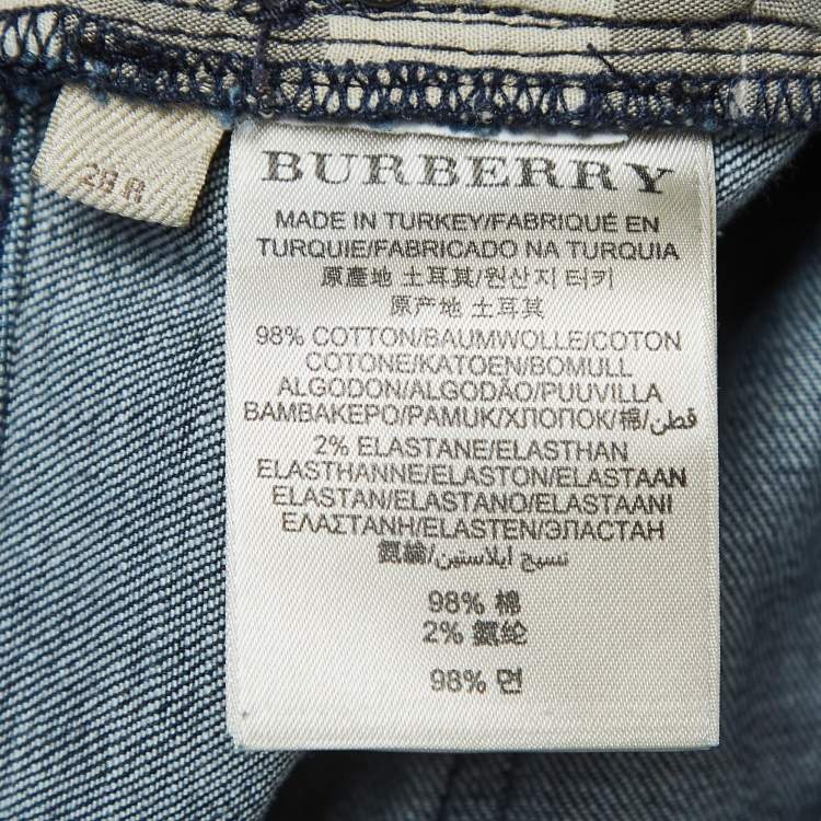 Pre Owned Burberry Brit Dark Blue Denim Stretch Jeans M Waist 28"