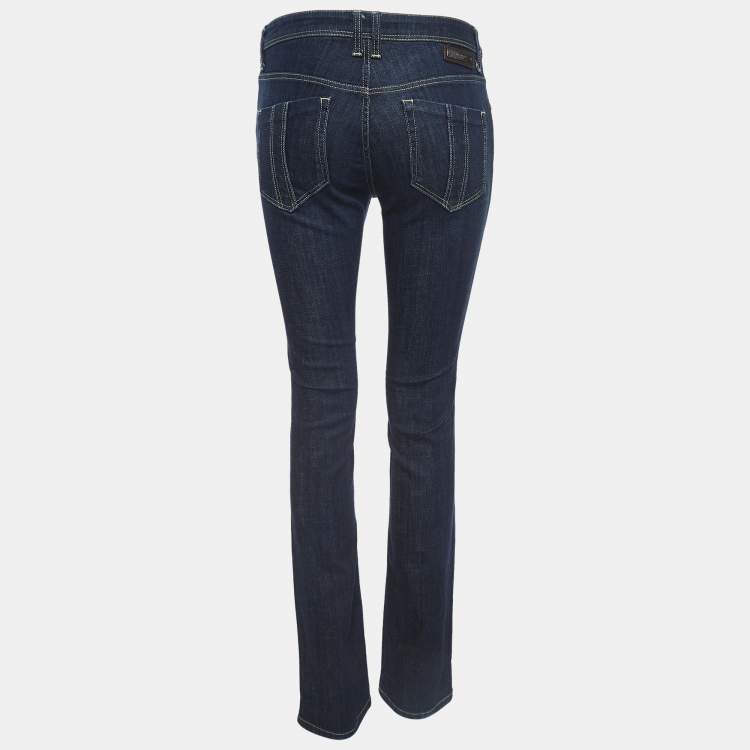 Pre Owned Burberry Brit Dark Blue Denim Stretch Jeans M Waist 28"
