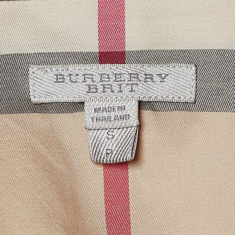 Pre Owned Burberry Brit Beige Nova Checks Cotton Shirt S
