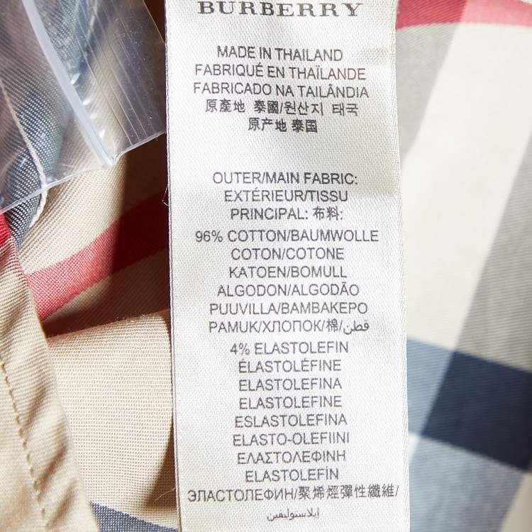 Pre Owned Burberry Brit Beige Nova Checks Cotton Shirt S