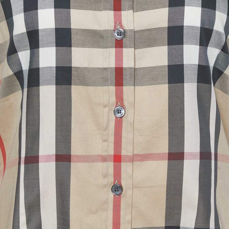 Pre Owned Burberry Brit Beige Nova Checks Cotton Shirt S