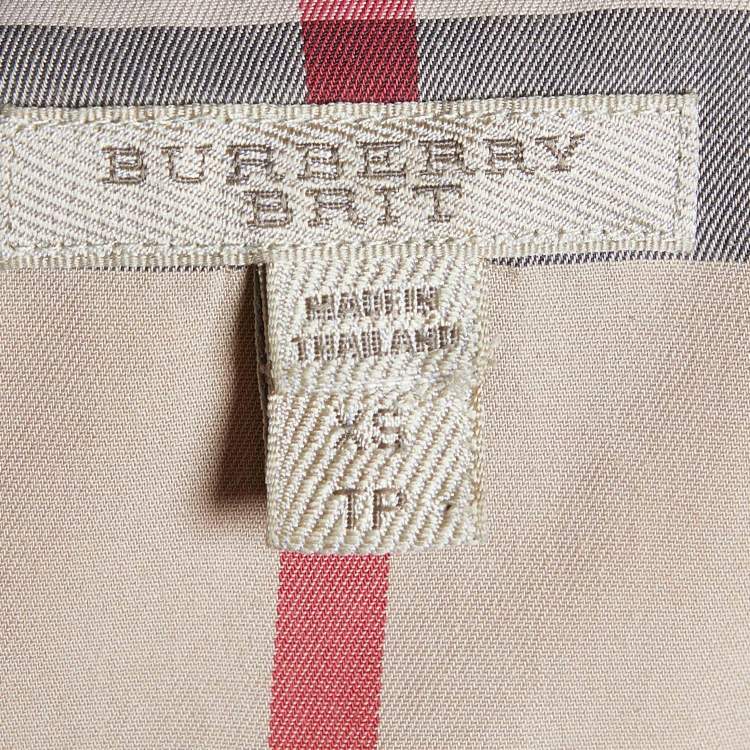 Pre Owned Burberry Brit Beige Nova Checks Cotton Shirt XS