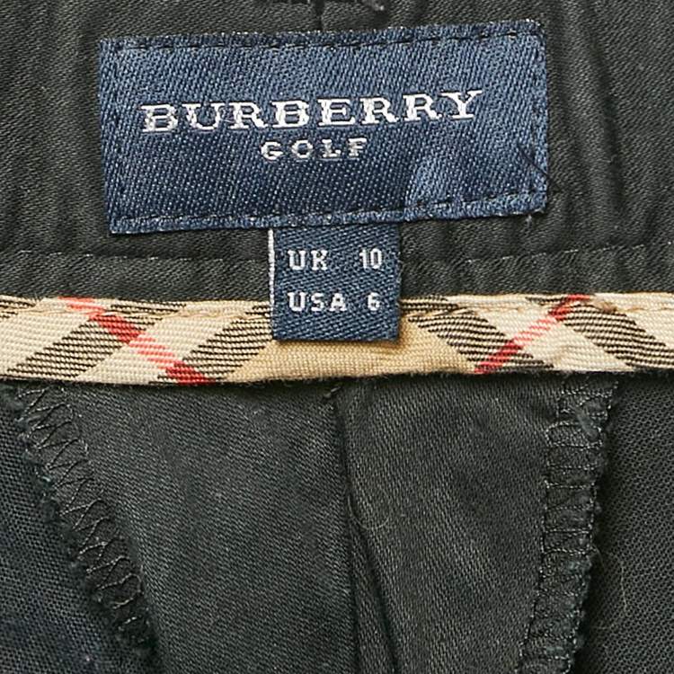 Pre Owned Burberry Golf Black Cotton Capris Trousers M