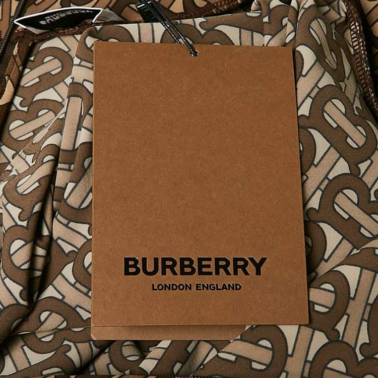 مملوكة مسبقًا Burberry London Brown Bridle IP Pattern Jersey Top S