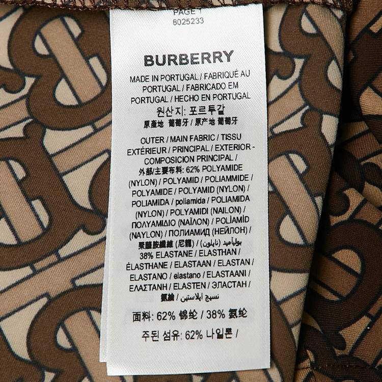 مملوكة مسبقًا Burberry London Brown Bridle IP Pattern Jersey Top S