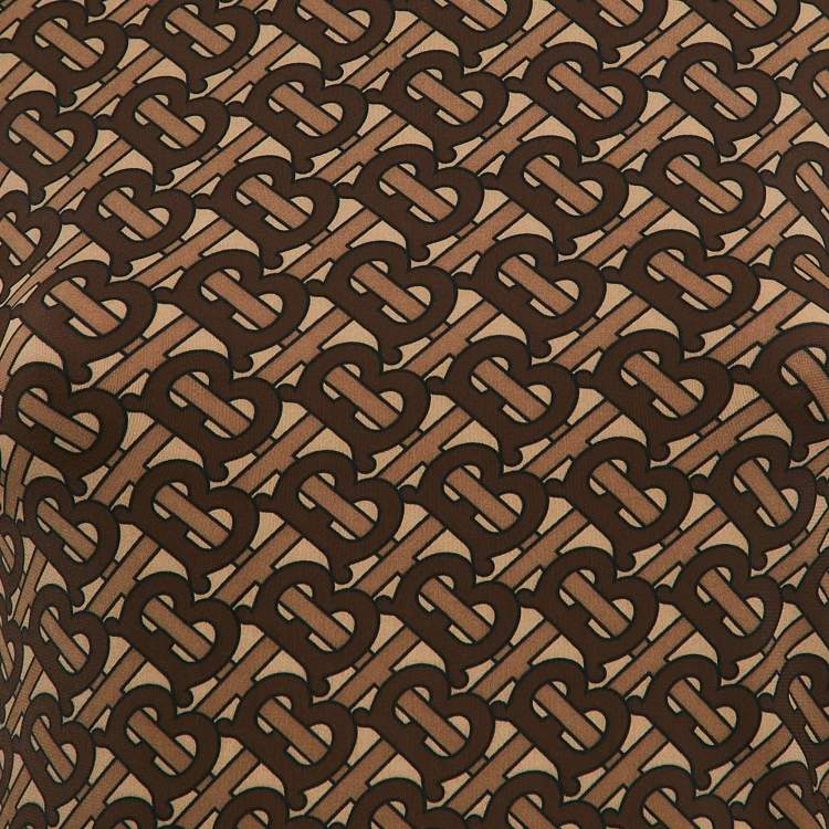 ممل�وكة مسبقًا Burberry London Brown Bridle IP Pattern Jersey Top S