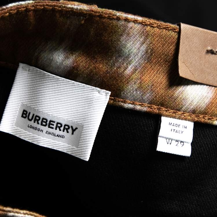 Pre Owned Burberry Black Contrast Paneled Denim Skinny Mid Rise Jeans M