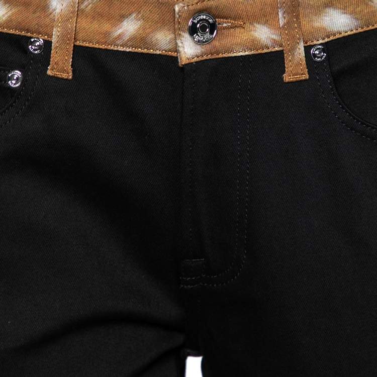 Pre Owned Burberry Black Contrast Paneled Denim Skinny Mid Rise Jeans M