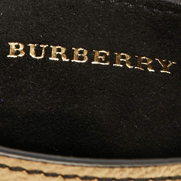 Pre Owned Burberry Gold Leather Micro Buckle Charm Bag
