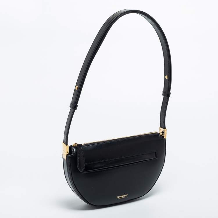Pre Owned Burberry Black Leather Mini Olympia Leather Shoulder Bag