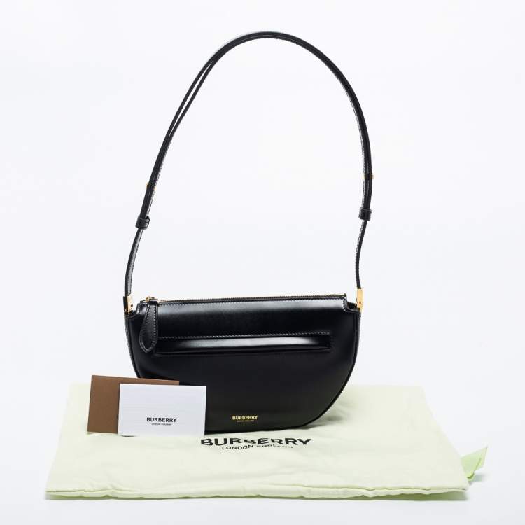 Pre Owned Burberry Black Leather Mini Olympia Leather Shoulder Bag