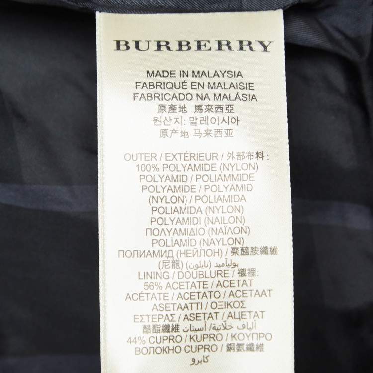 Pre Owned Burberry London Burgundy Nylon Belted Puffer Jacket S