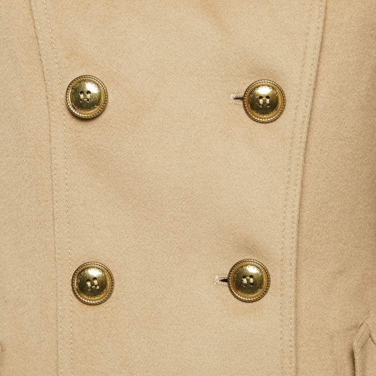 مملوكة مسبقًا Burberry London Brown Wool Double Breasted Belt Detail Over Coat S