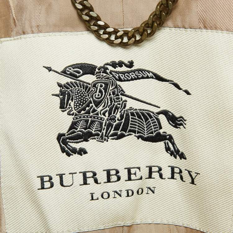 مملوكة مسبقًا Burberry London Brown Wool Double Breasted Belt Detail Over Coat S