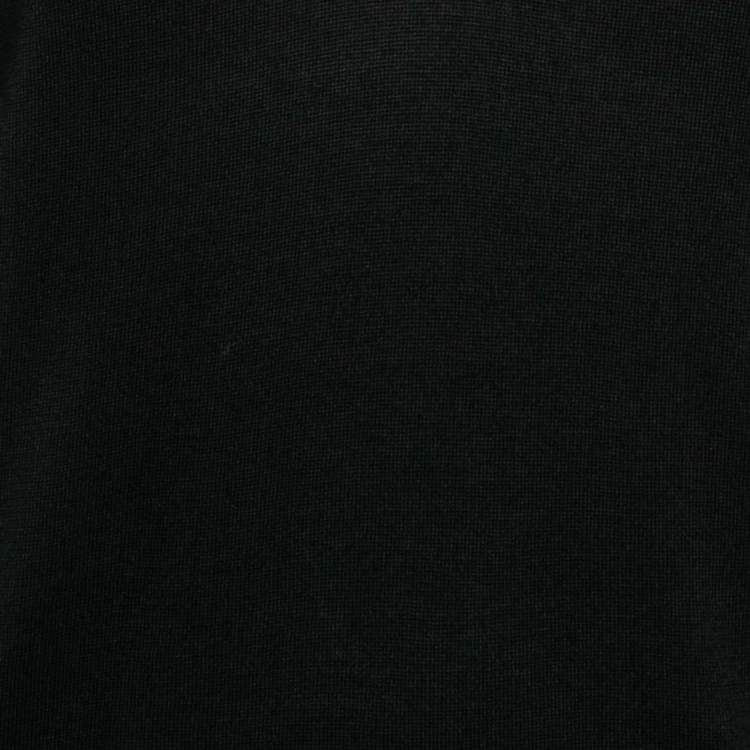Pre Owned Burberry London Black Wool Knit V-Neck Full Sleeves Sweater S