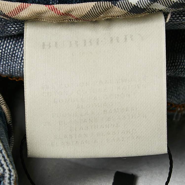 Pre Owned Burberry London Blue Denim Washed Mini Skirt S