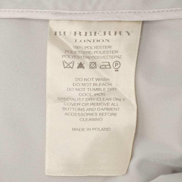 Pre Owned Burberry Beige Nylon Double Breasted Belted Trench Coat