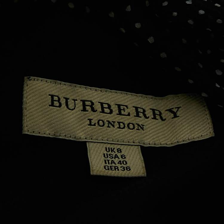 مملوكة مسبقًا Burberry London Black Polka Dots Print Silk Pleated Midi Dress S