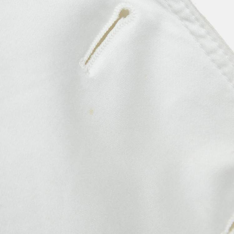 Pre Owned Burberry London White Cotton Double Breasted Slim Fit Trench Coat S