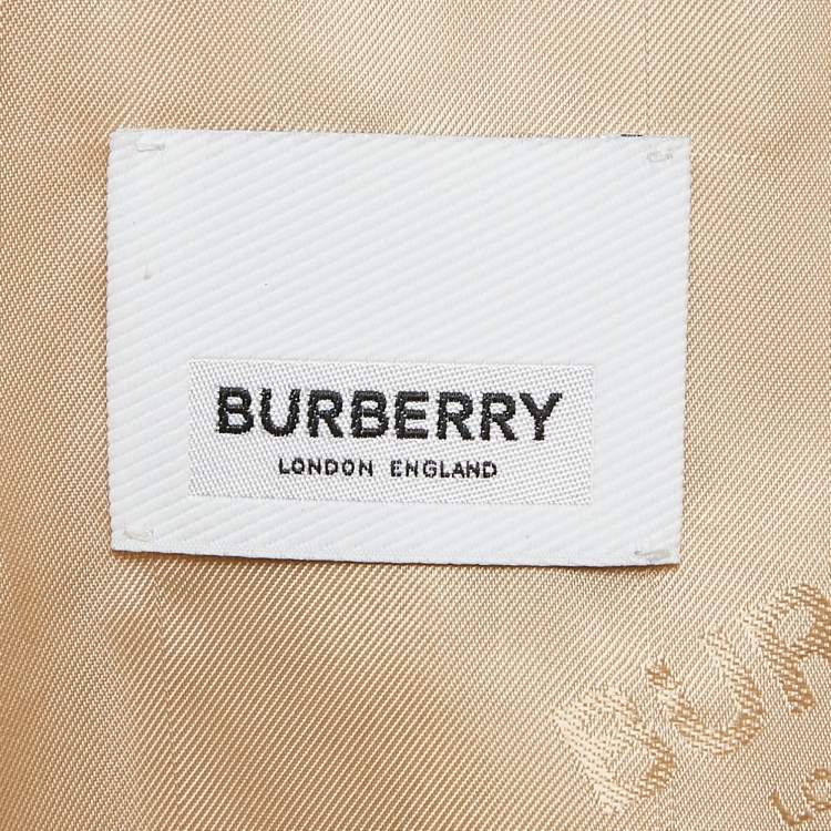 مملوكة مسبقًا Burberry London Beige/Brown Logo Print Canvas and Leather Zip-Up Jacket XXS