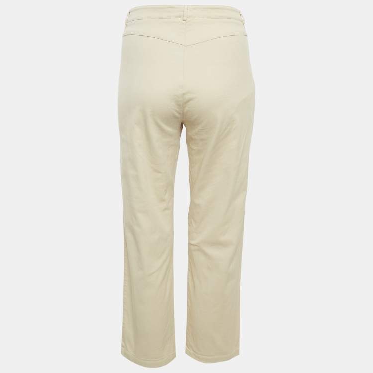 Pre Owned Burberry London Beige Gabardine Cotton Trousers L