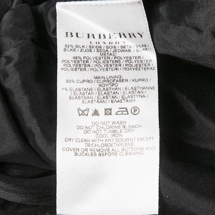 Pre Owned Burberry London Grey Silk Blend Pleated Short Dress S