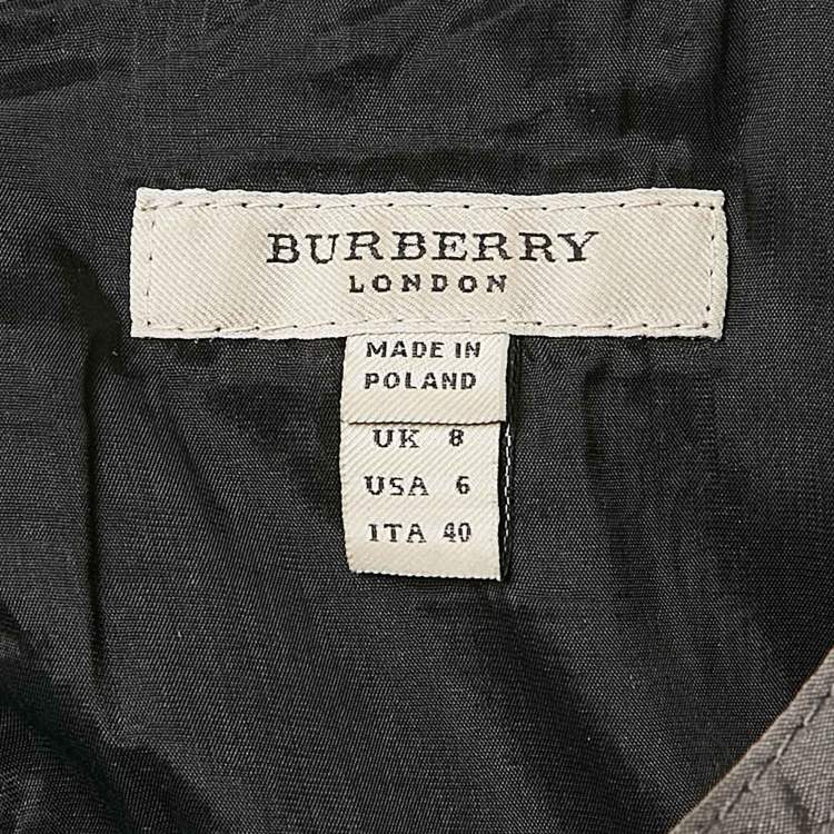 Pre Owned Burberry London Grey Silk Blend Pleated Short Dress S