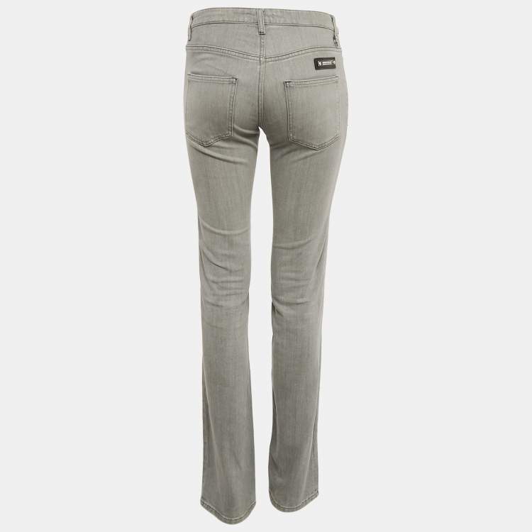Pre Owned Burberry London Grey Denim Straight Leg Jeans S Waist 28"