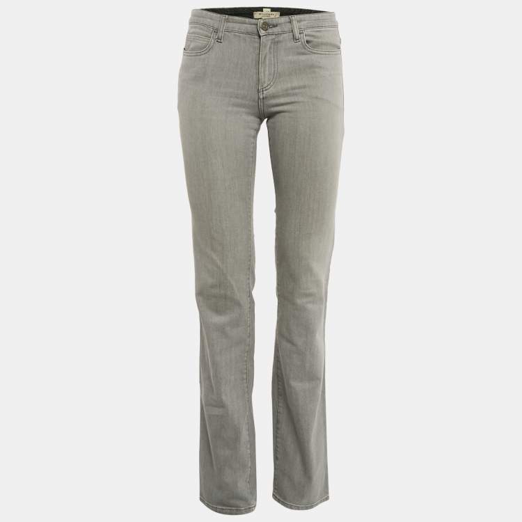 Pre Owned Burberry London Grey Denim Straight Leg Jeans S Waist 28"